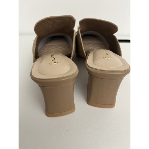 Newbella Women’s Knit Pointed Toe Chunky Heel Mules Comfortable Size 8 apricot - Picture 7 of 13